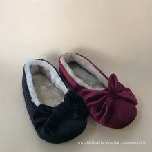 Export US velvet bow home slipper indoor women wholesale fashion shoes